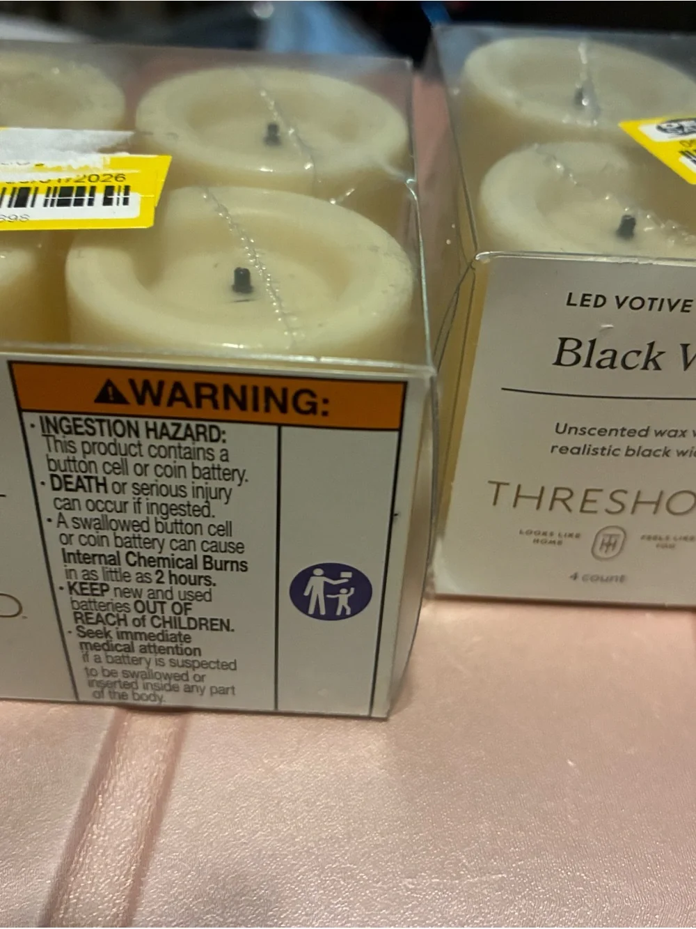 Threshold Black Wax LED Votive Candle - Set of 8